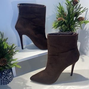 Breanne Chocolate Brown Stiletto Heel Ankle Boots